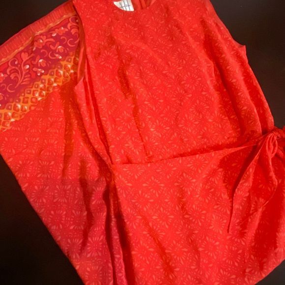 August Hale Gorgeous Silk VINTAGE Wrap Maxi Size 6 - Picture 5 of 8